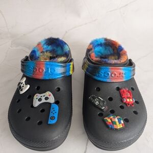 Crocs Kids Fuzzy Lined Clogs with Charms